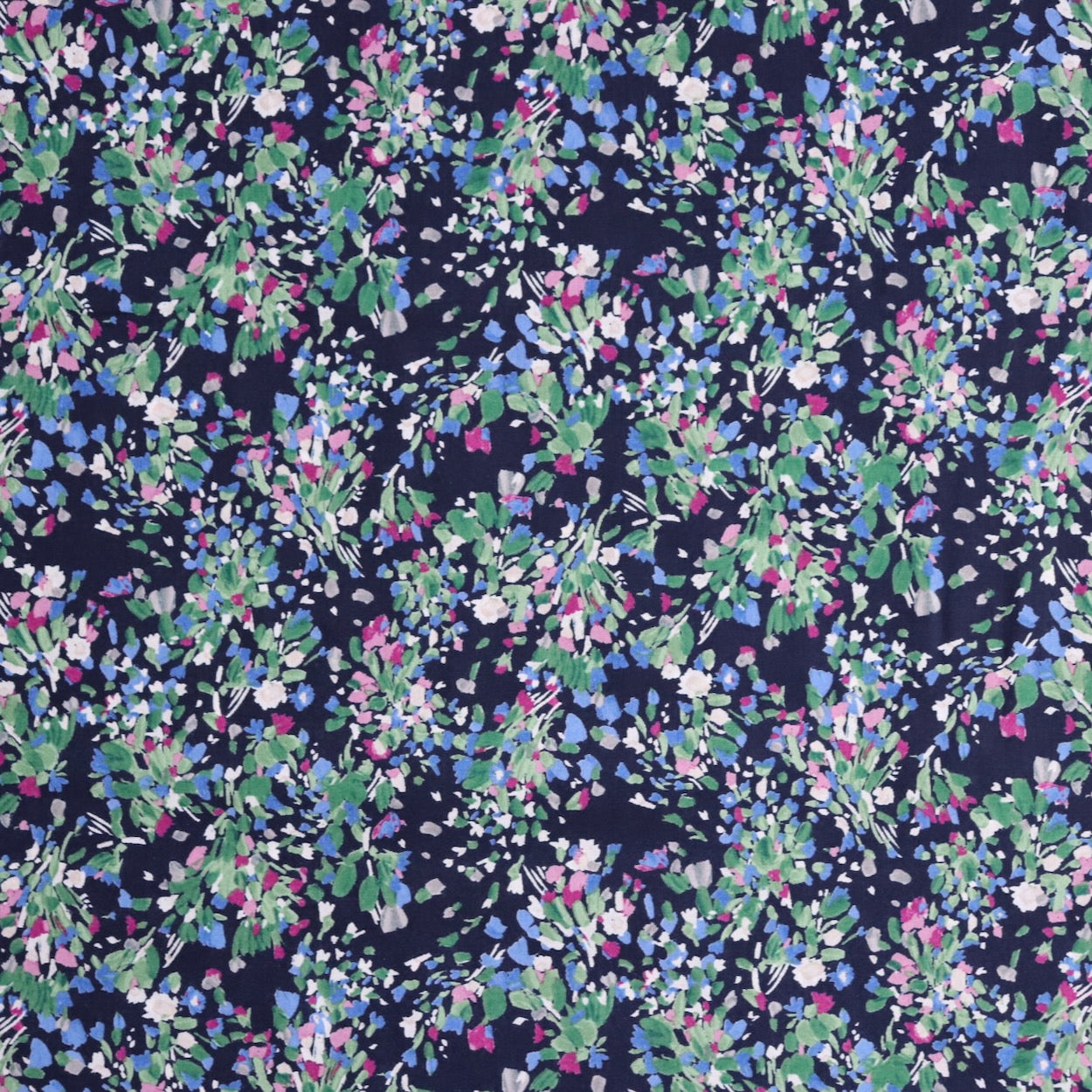 cotton lawn fabric by Hokkoh Japan navy blue floral print