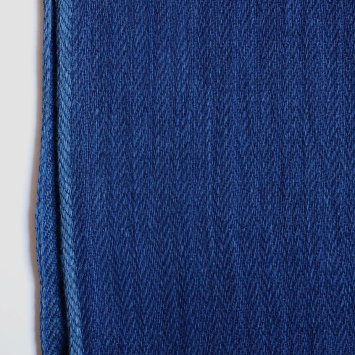 Swatch — Not Denim Herringbone Handloom Cotton — Dark Indigo