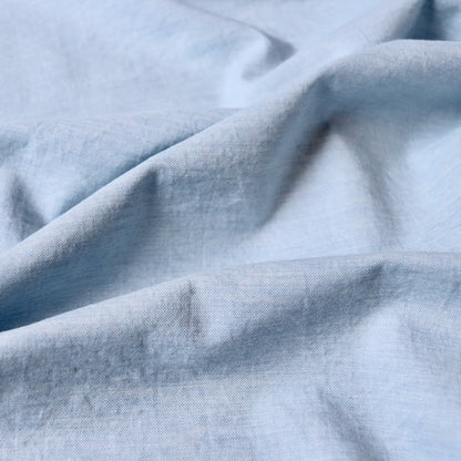 organic cotton oxford fabric light blue heathered soft shirt material made in Japan