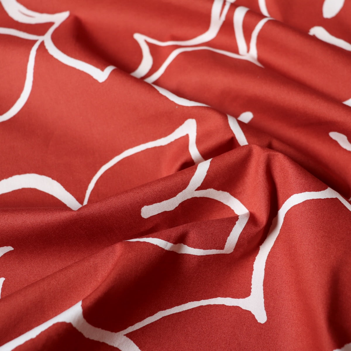Big Red Floral Japanese Cotton Shirting