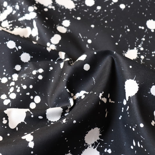 cotton fabric with paint splatter print made in Japan