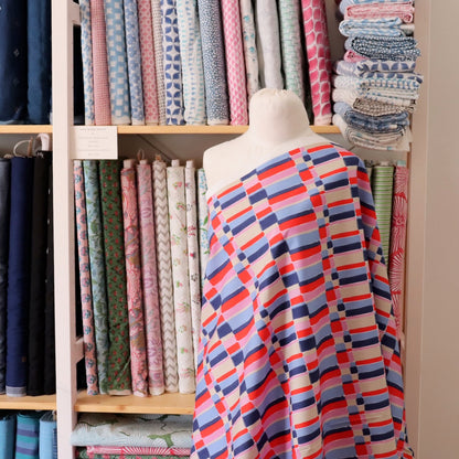 Painted Plaid Cotton Lawn — Candy Apple