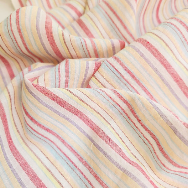 colorful stripes handloom khadi cotton voile fabric