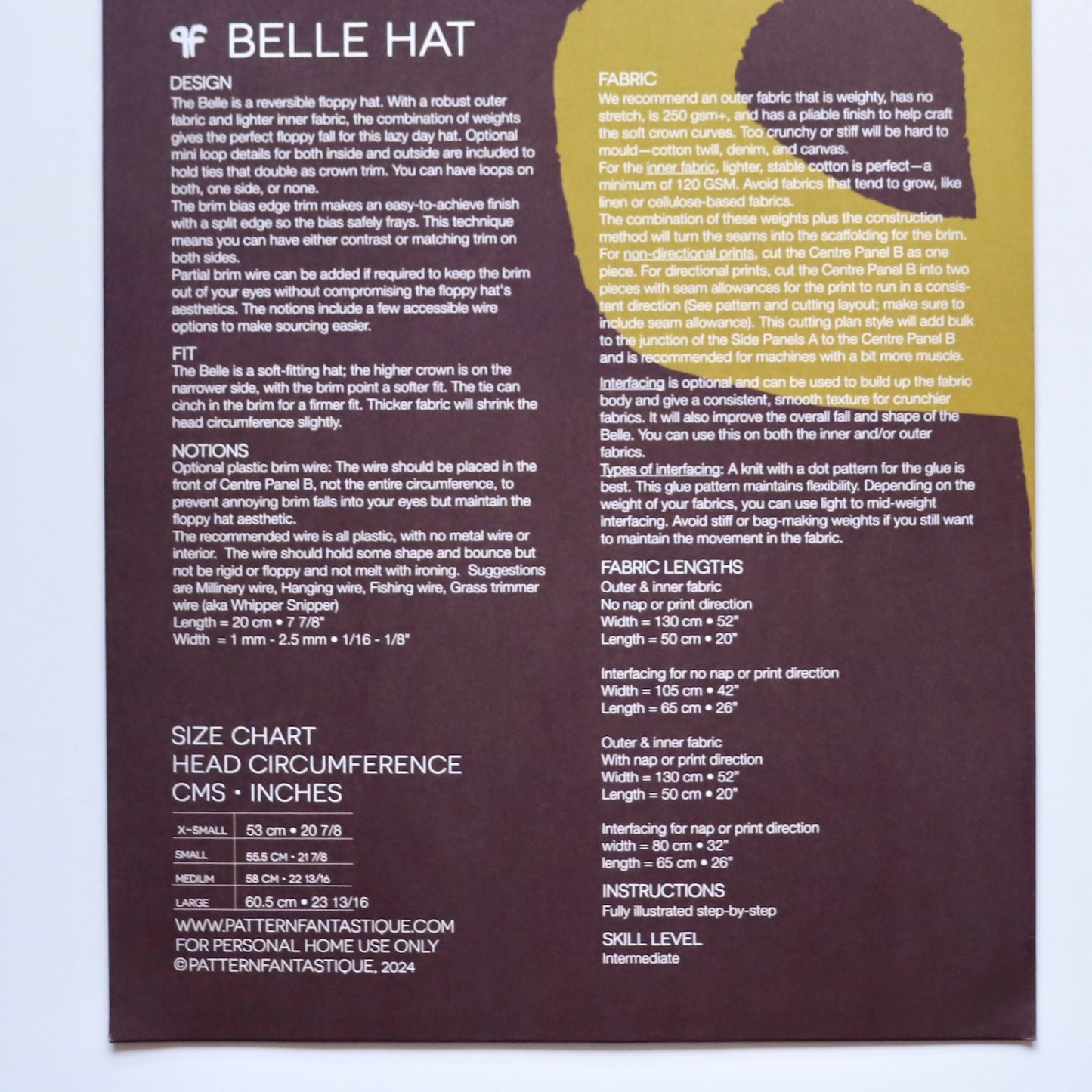 Pattern Fantastique Belle Hat