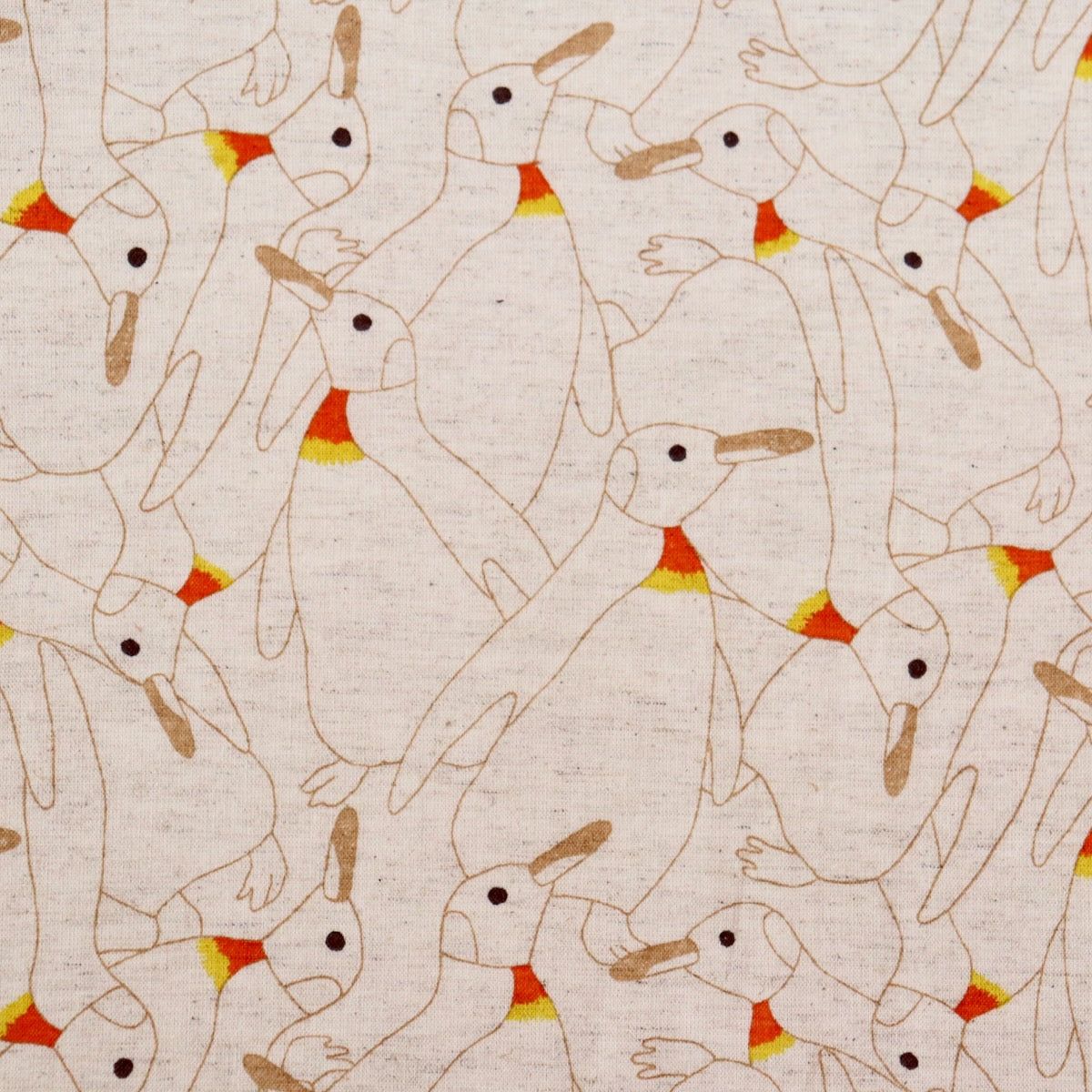 penguin print undyed linen cotton fabric made in Japan Kobayashi shirting material