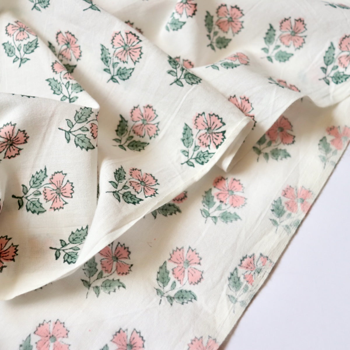 Swatch — Petite Pink Block Print Cotton