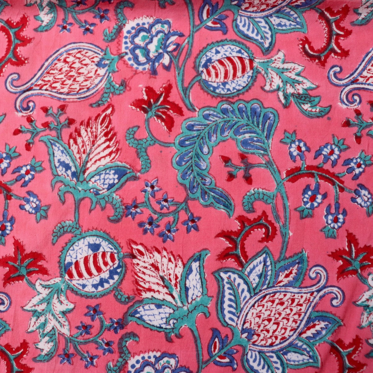 Jewelled Pink Block Print Cotton