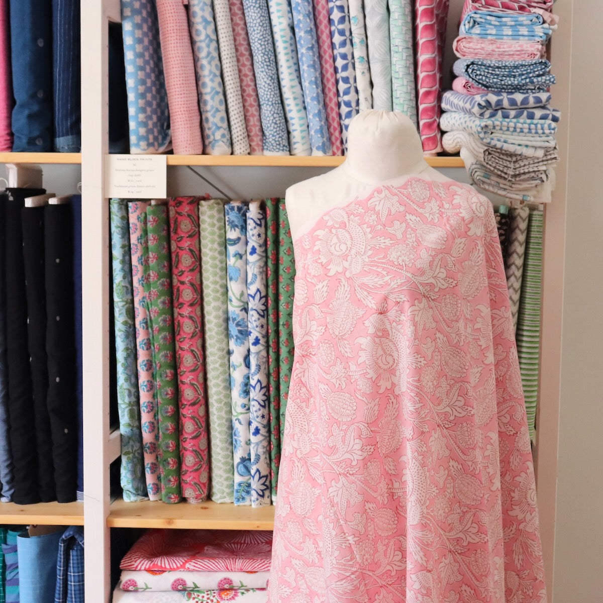 Lush Pink Floral Block Print Cotton
