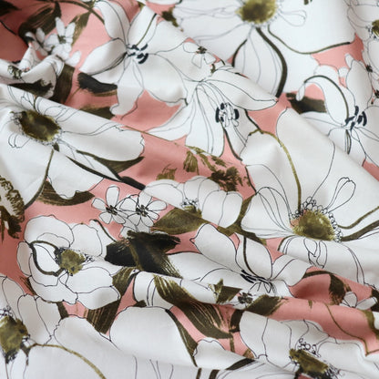 Lilies Cotton Lawn — Blush
