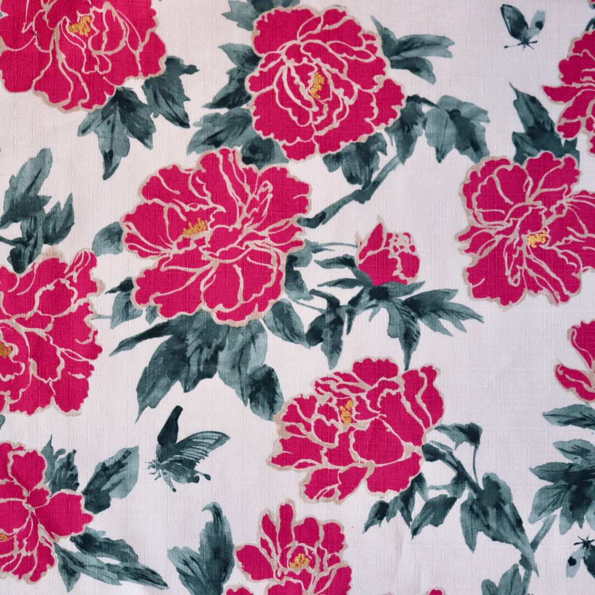 Peonies Cotton Dobby — Palest Pink