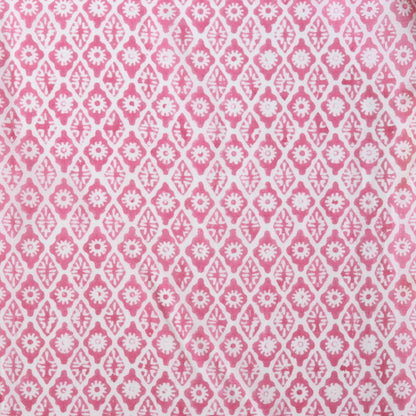 Lozenge Block Print Cotton — Pink