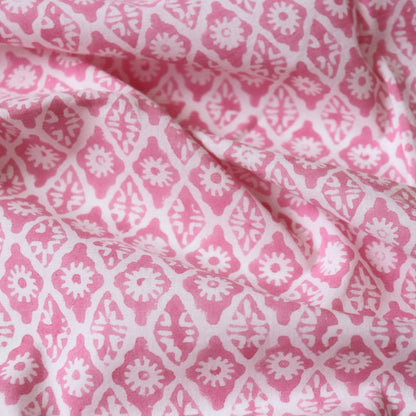 Lozenge Block Print Cotton — Pink
