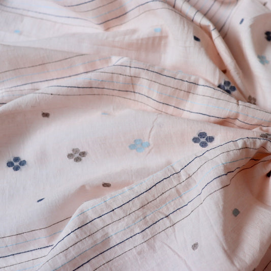 Shell Pink Stripe Jamdani Cotton