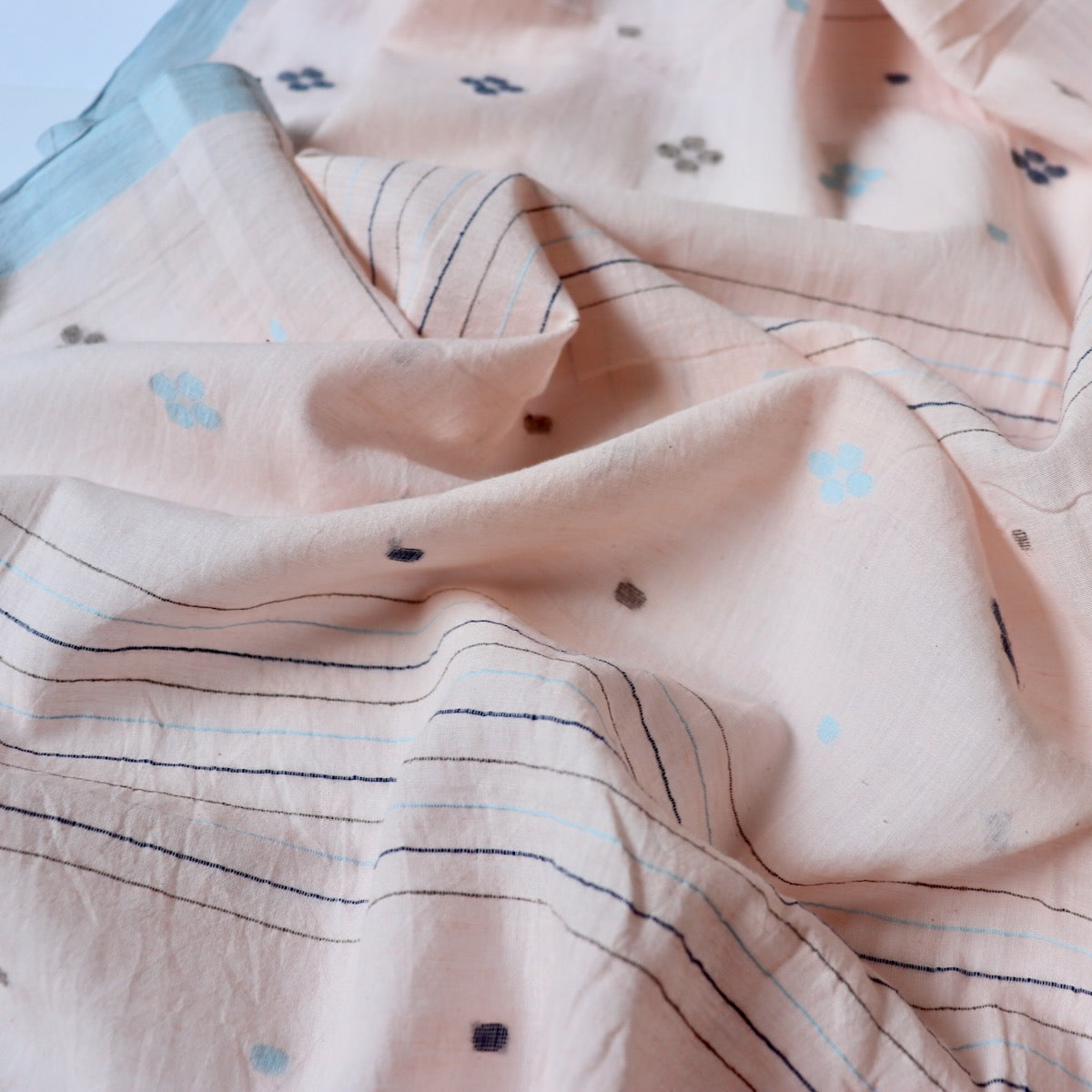 Shell Pink Stripe Jamdani Cotton