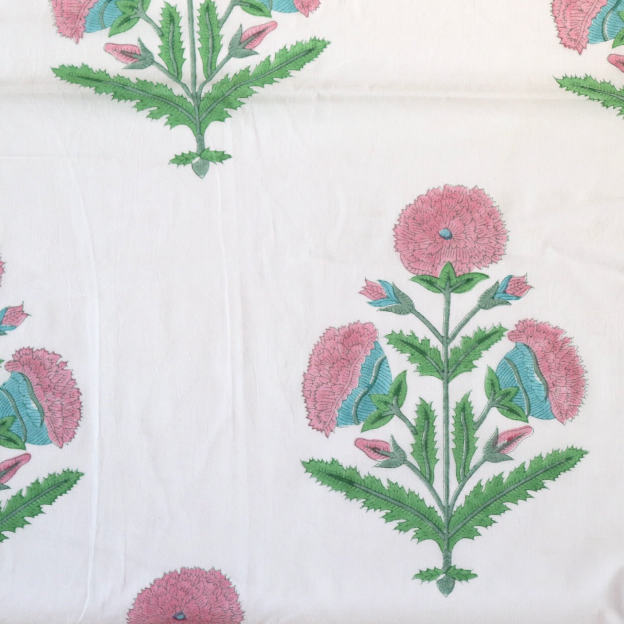 Pink Poppy Hand Block Print Cotton Fabric – Loom and Stars