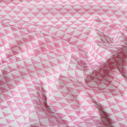 Brahma Karma Block Print — Pink Triangles