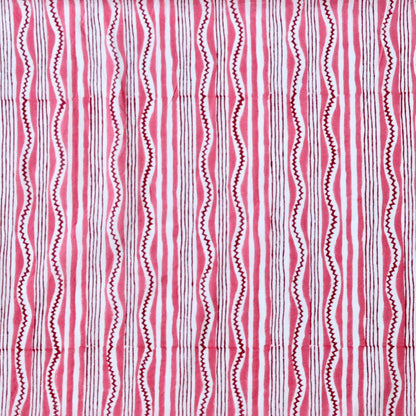 Pinked Stripe Block Print Cotton