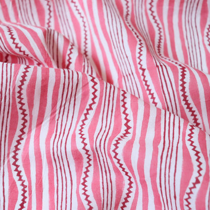 Pinked Stripe Block Print Cotton