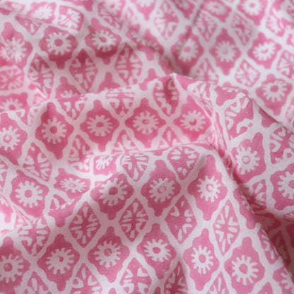 Lozenge Block Print Cotton — Pink