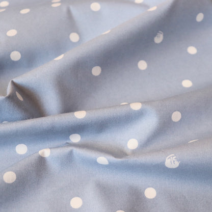 Polka Dot Cat Japanese Cotton — Gray Blue