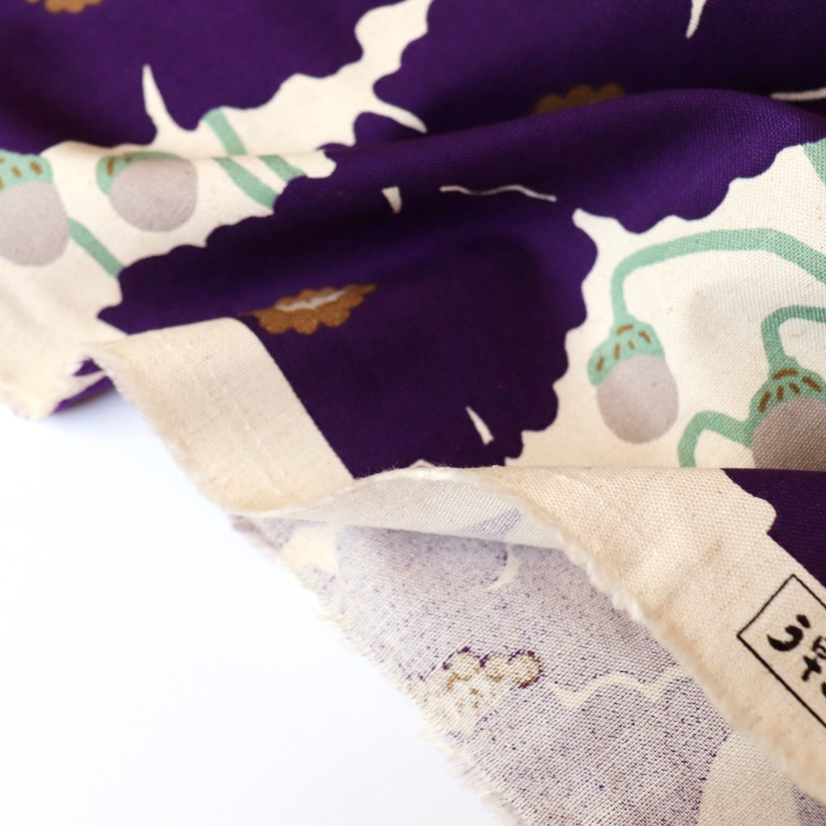 Purple Poppies Cotton Linen Canvas