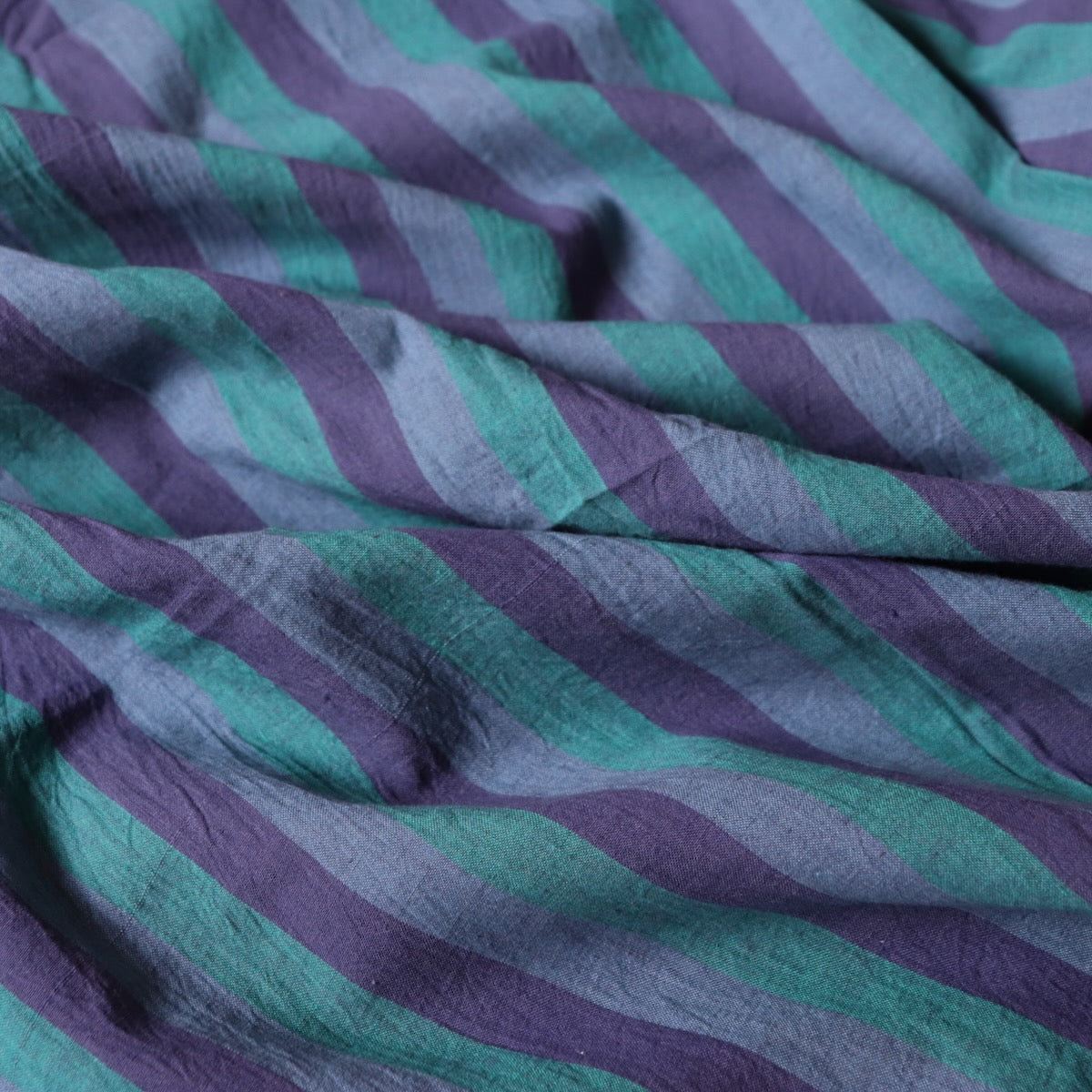 Swatch — Wine Dark Sea Striped Handloom Cotton