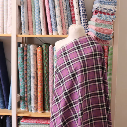 Bold Plaid Cotton — Grape