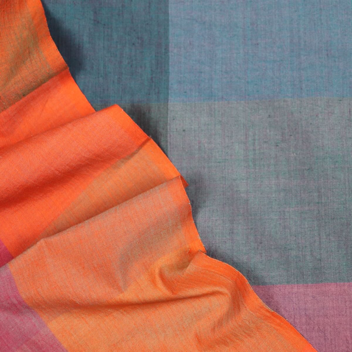 handwoven iridescent cotton fabric in rainbow colors