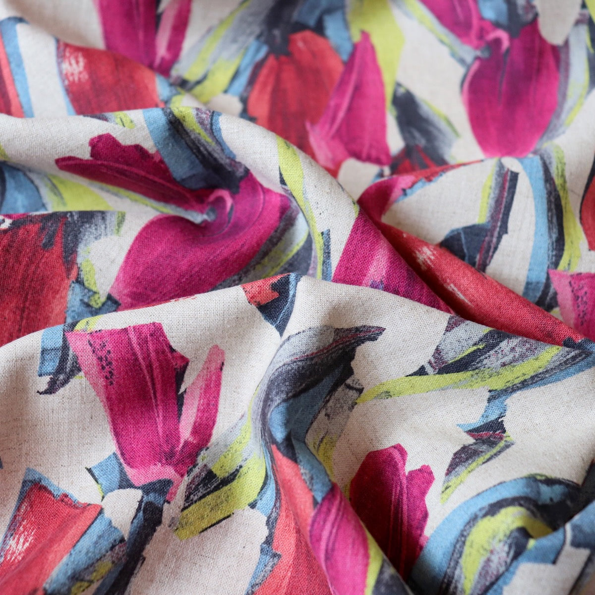 Expressionist Linen Cotton — Reds