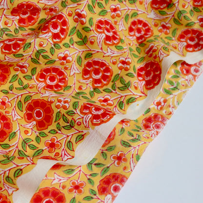Sunshine Floral Block Print Cotton