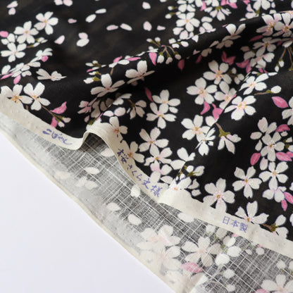 Sakura Cotton Dobby — Black