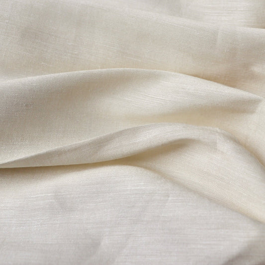 silk and linen blend fabric cream color shantung slub weave by the yard