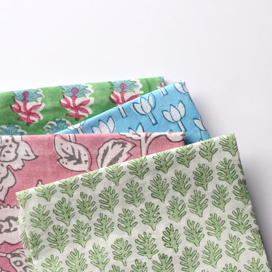 Block Print Fat Quarter Bundle — Green Leaf
