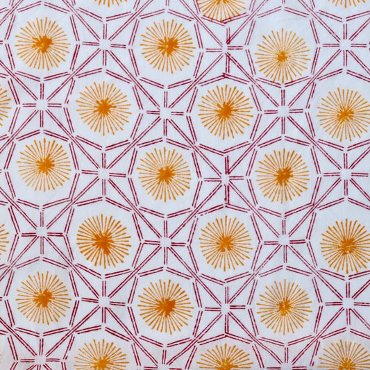 Swatch — Starburst Block Print Cotton