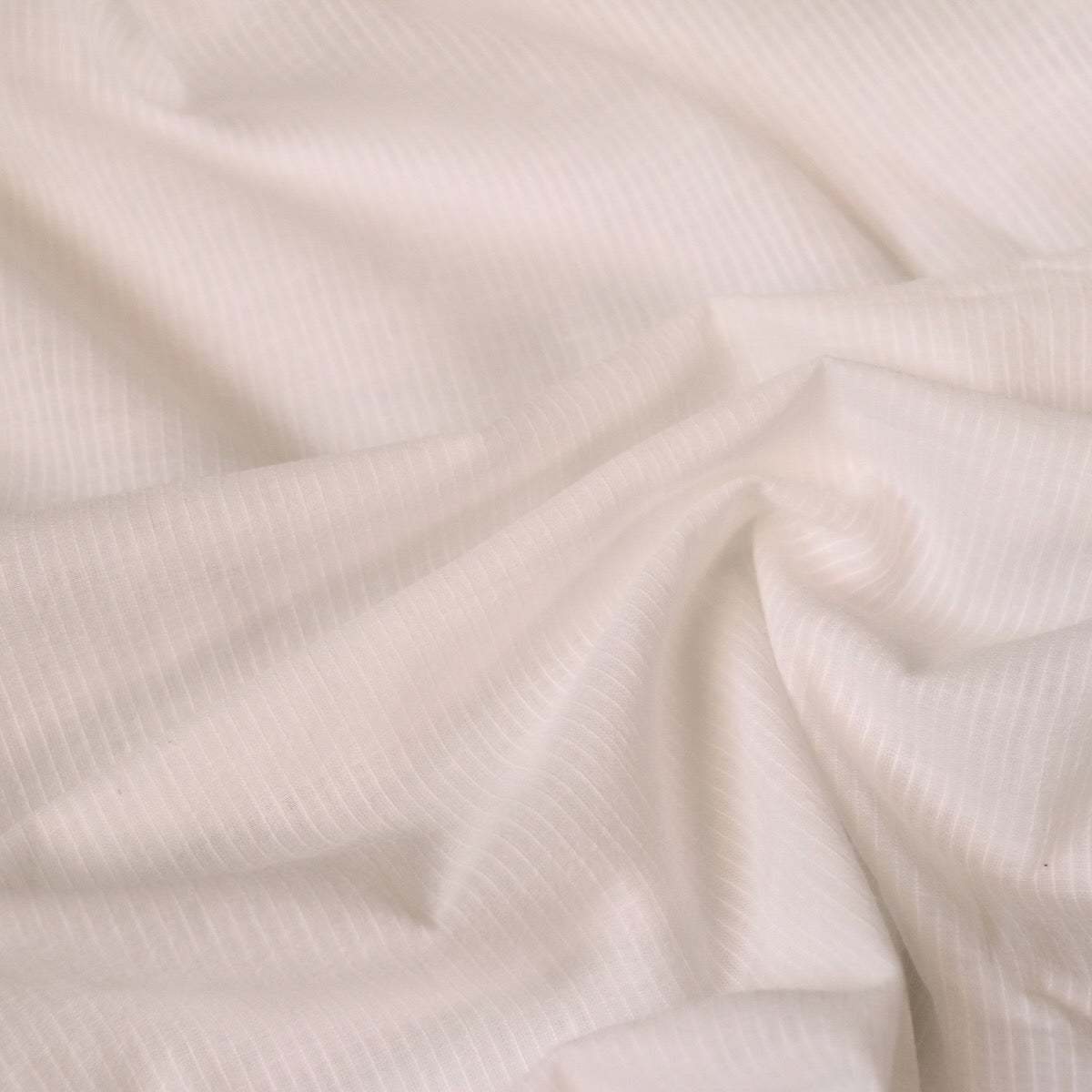 Thread Stripe White Thread Stripe Handloom Cotton Fabric Swatch – Loom and Stars