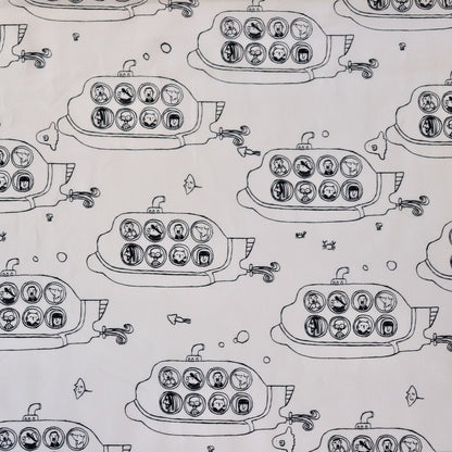cotton fabric with submarine print made in Japan