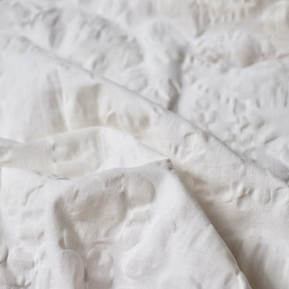 Embossed Floral Cotton Linen — Cream