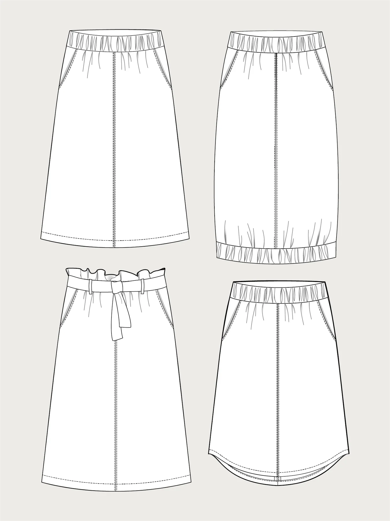 The Assembly Line A-Line Midi Skirt sewing pattern