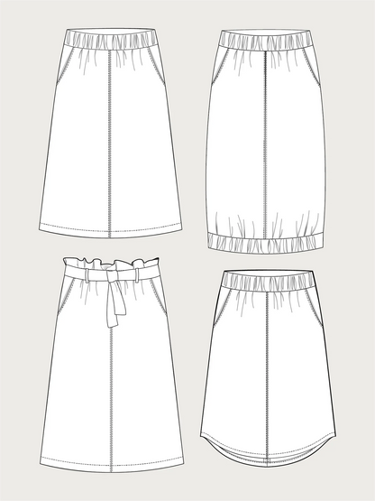 The Assembly Line A-Line Midi Skirt sewing pattern
