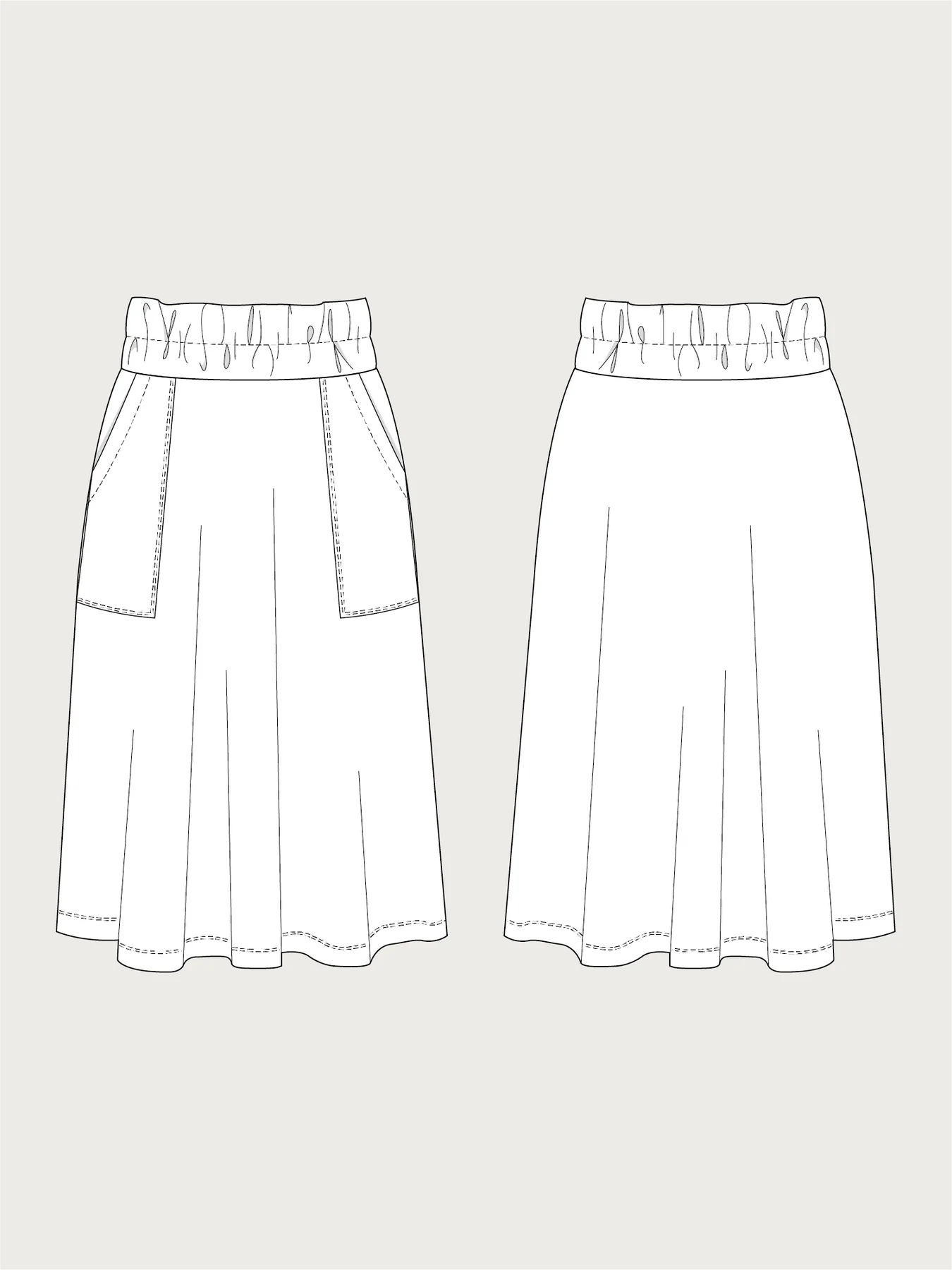 The Assembly Line Elastic Waist Maxi Skirt sewing pattern