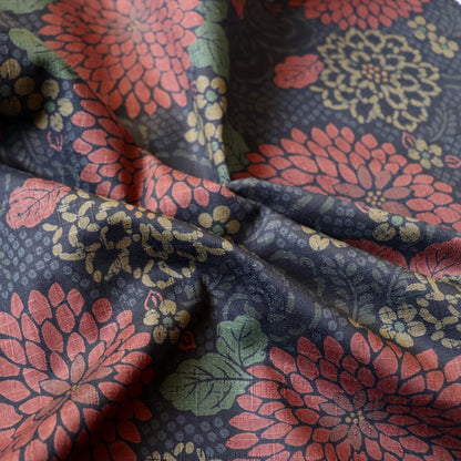 Dark Floral Dobby Cotton Print