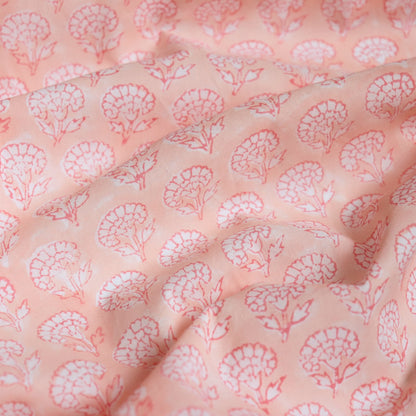 Pale Coral Block Print Cotton