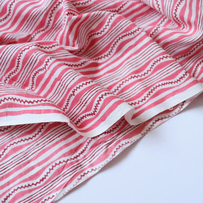 Pinked Stripe Block Print Cotton