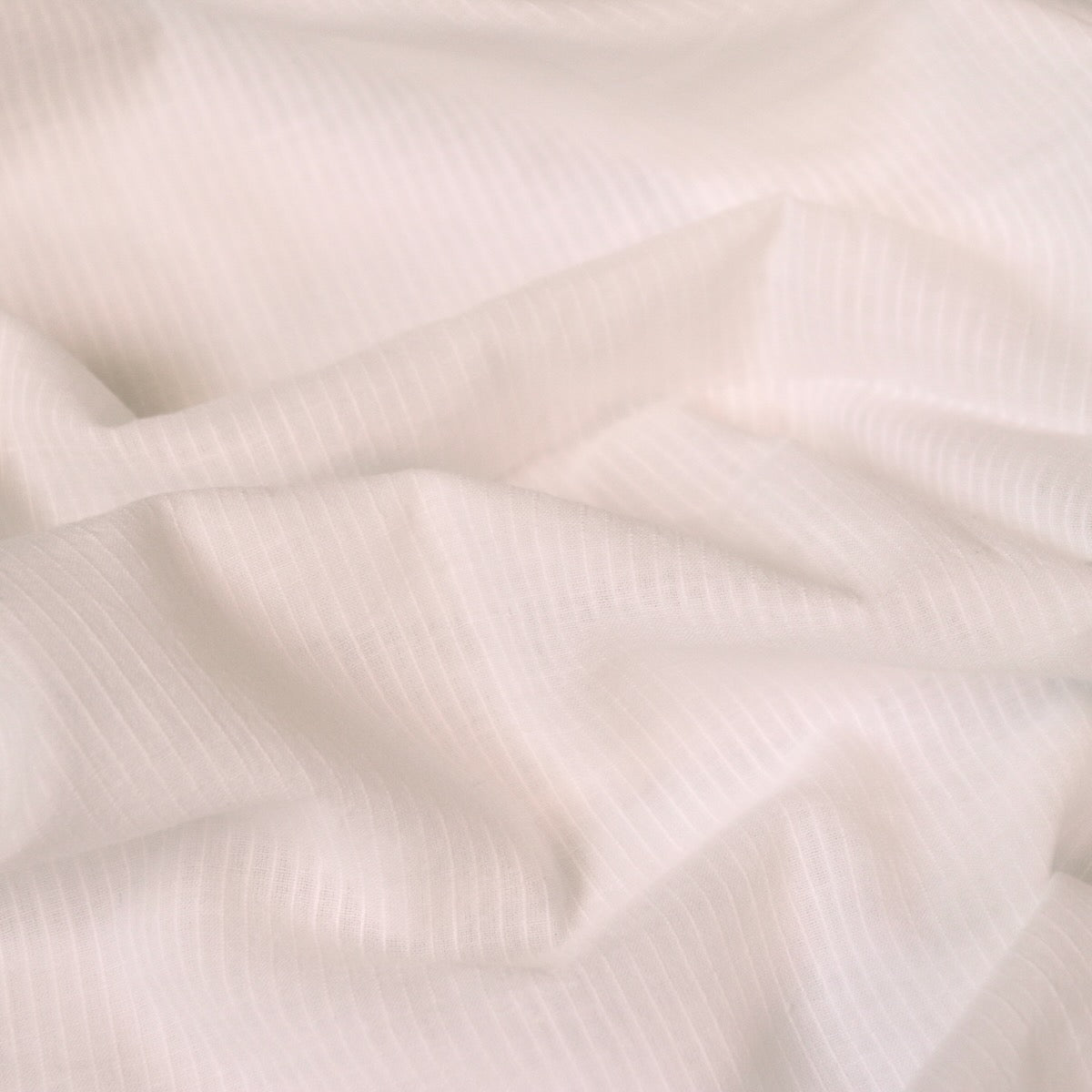 fine white khadi striped cotton fabric