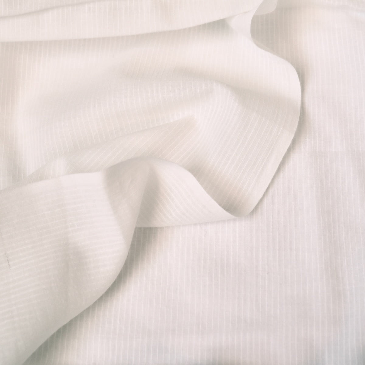 fine white khadi striped cotton fabric