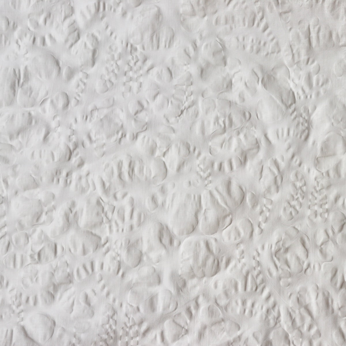 Embossed Floral Cotton Linen — Cream