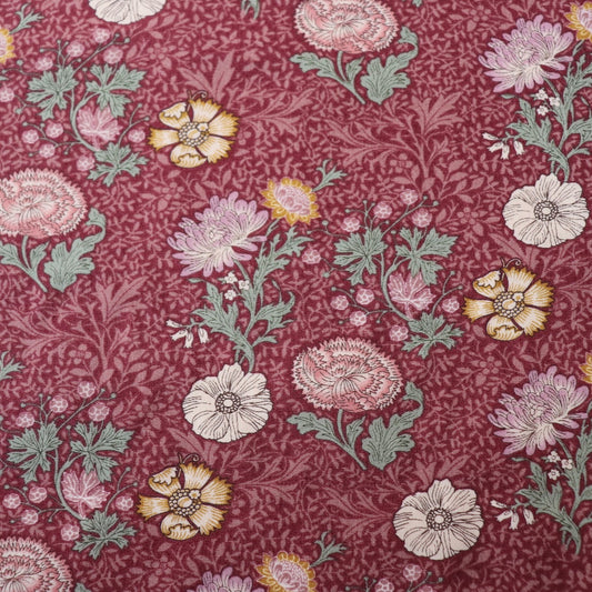 Arts and Crafts movement floral print cotton fabric from Japan