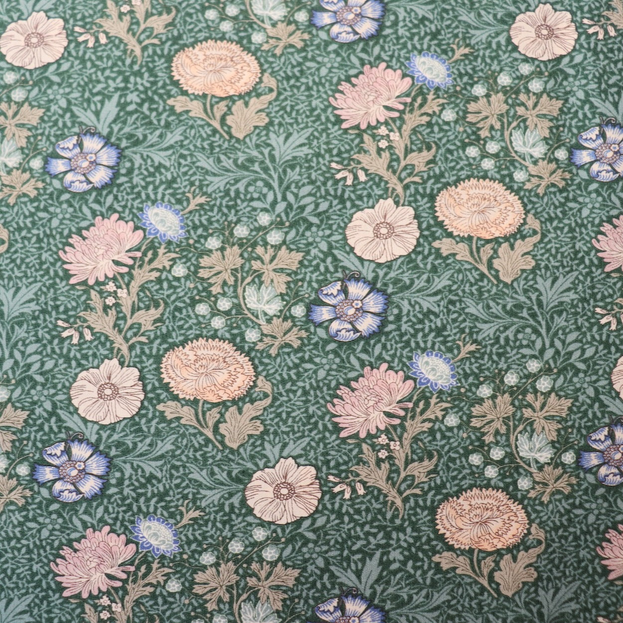 Swatch — Morrisian Floral Japanese Cotton — Ivy Green
