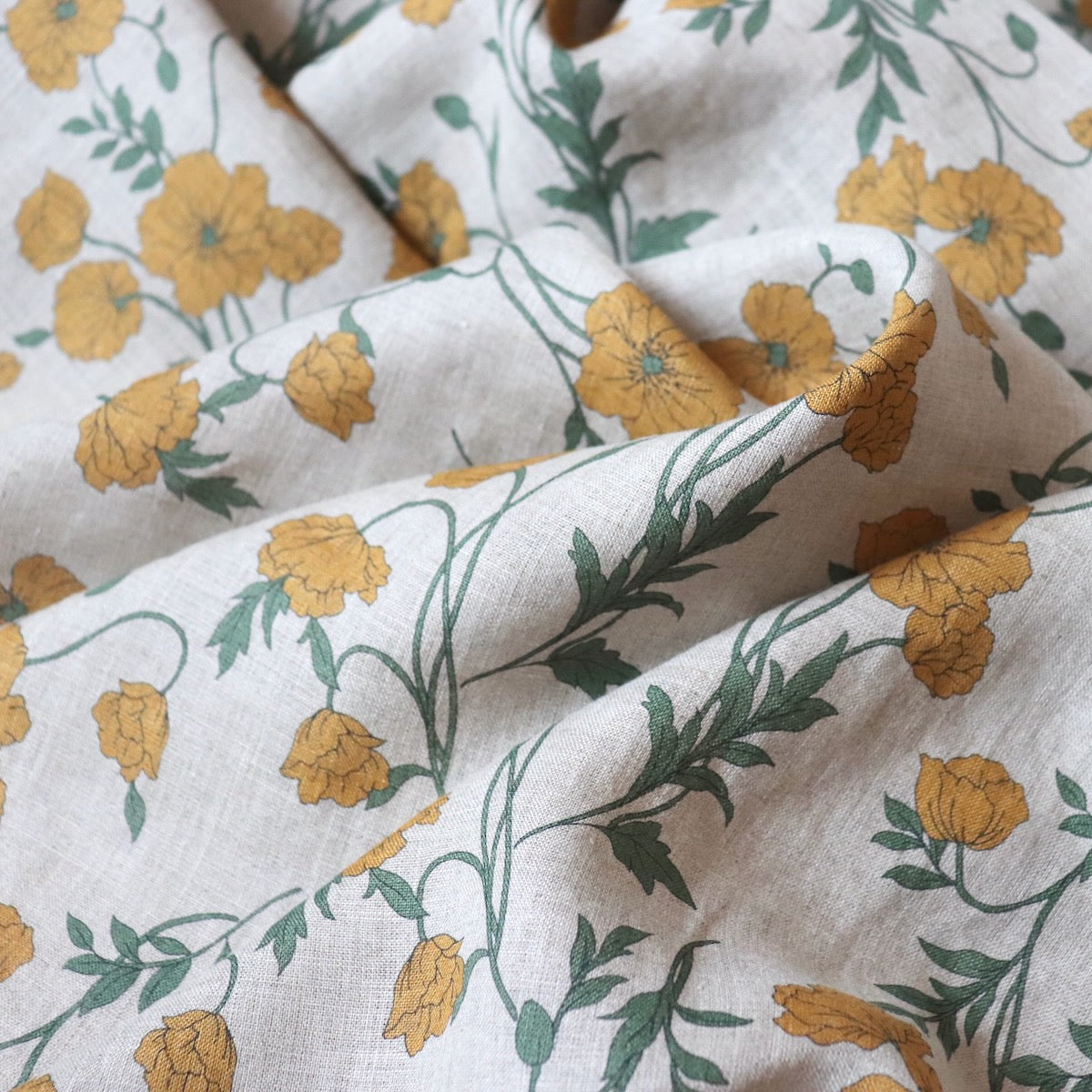 Hokkoh Poppies Linen — Yellow