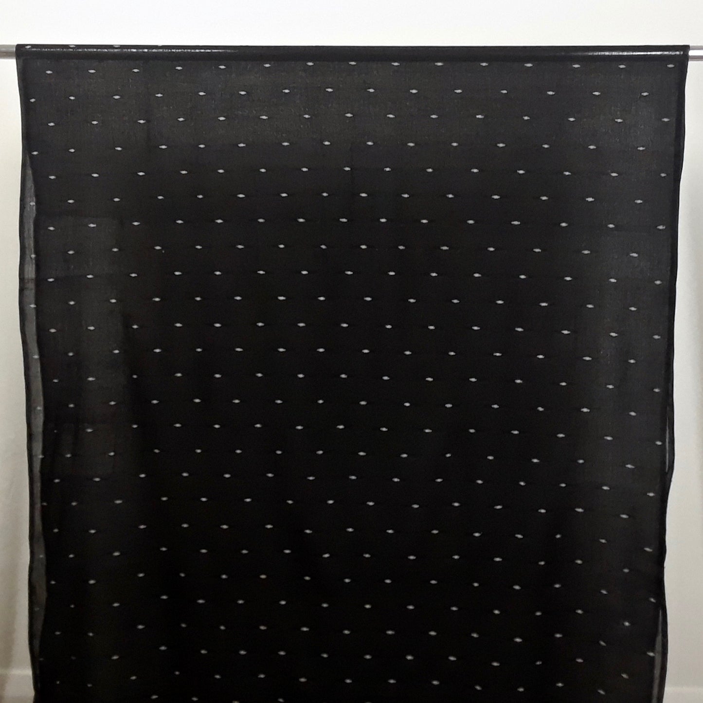 Black and White Handloom Jamdani Cotton Fabric